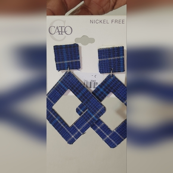 Plaid post earrings - Picture 2 of 2
